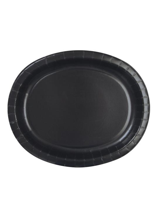8 bandejas ovaladas negras - Línea Colores Básicos