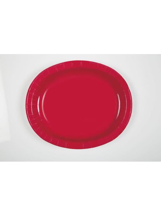 8 bandejas ovaladas rojas - Línea Colores Básicos