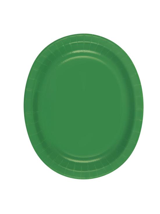 8 bandejas ovaladas verde esmeralda - Línea Colores Básicos