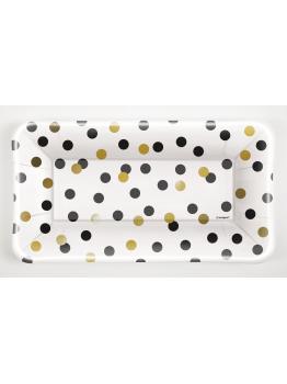 8 bandejas rectangulares de Nochevieja (22,86x12,7) - Glittering New Year Chic Party