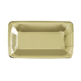 8 bandejas rectangulares doradas - Solid Colour Tableware