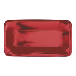 8 bandejas rectangulares rojas - Solid Colour Tableware