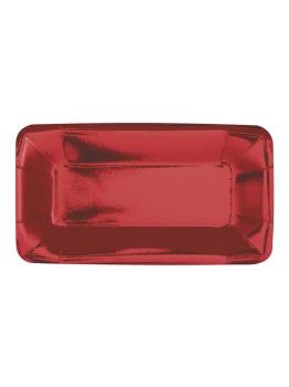 8 bandejas rectangulares rojas - Solid Colour Tableware