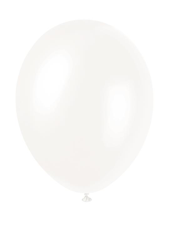8 globos blanco perlado (30 cm) - Línea Colores Básicos