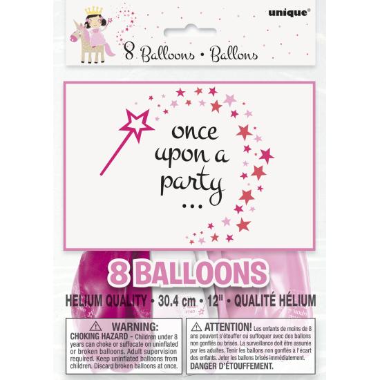 8 globos de Unicornio rosa (30 cm) - Magical Unicorn