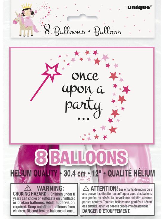 8 globos de Unicornio rosa (30 cm) - Magical Unicorn