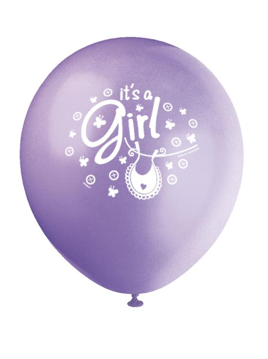 8 globos rosas (30 cm) - Pink Clothesline Baby Shower