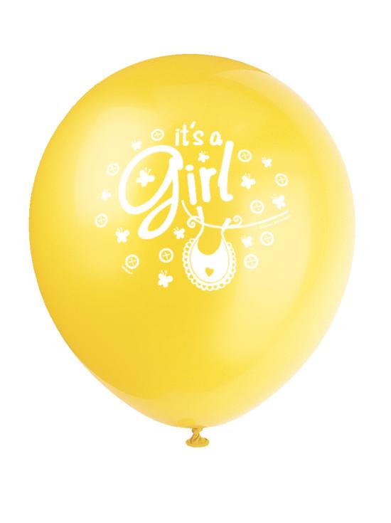8 globos rosas (30 cm) - Pink Clothesline Baby Shower