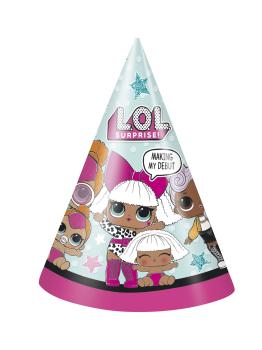 8 gorritos de cumpleaños LOL Surprise - LOL Friends
