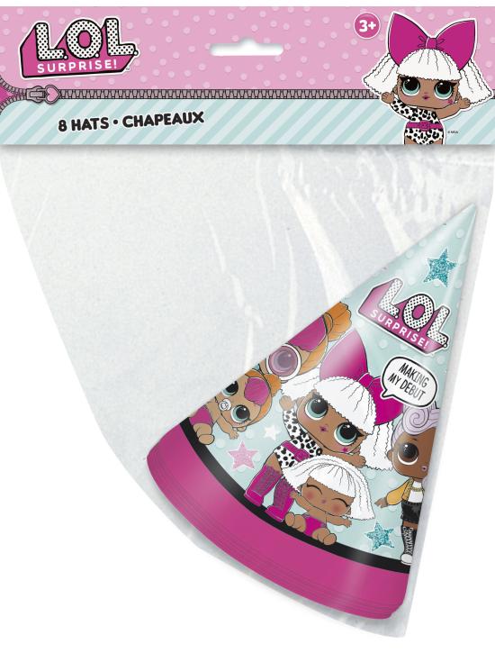 8 gorritos de cumpleaños LOL Surprise - LOL Friends