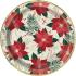 8 platos con flores de pascua (23 cm) - Red & Gold Poinsettia
