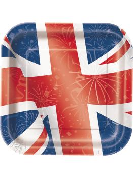 8 platos cuadrados (23 cm) - Best of British