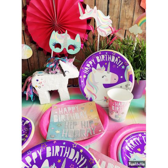 8 platos de unicornio (23cm)- Happy Unicorn