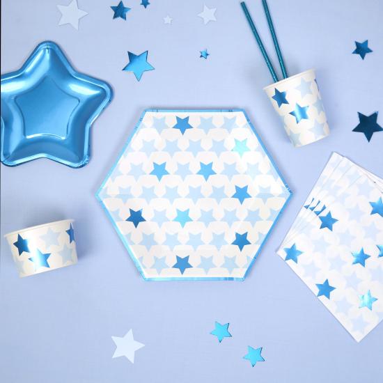 8 platos hexagonales (27 cm) - Blue Star 8 platos hexagonales (27 cm) - Blue Star