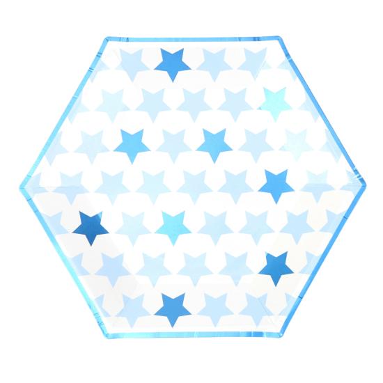 8 platos hexagonales (27 cm) - Blue Star 8 platos hexagonales (27 cm) - Blue Star
