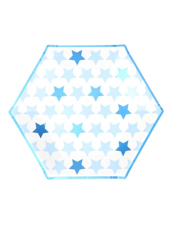 8 platos hexagonales (27 cm) - Blue Star