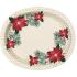 8 platos ovalados con flores de pascua (31x25 cm) - Red & Gold Poinsettia