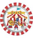 8 platos pequeños (18 cm) - Circus Carnival