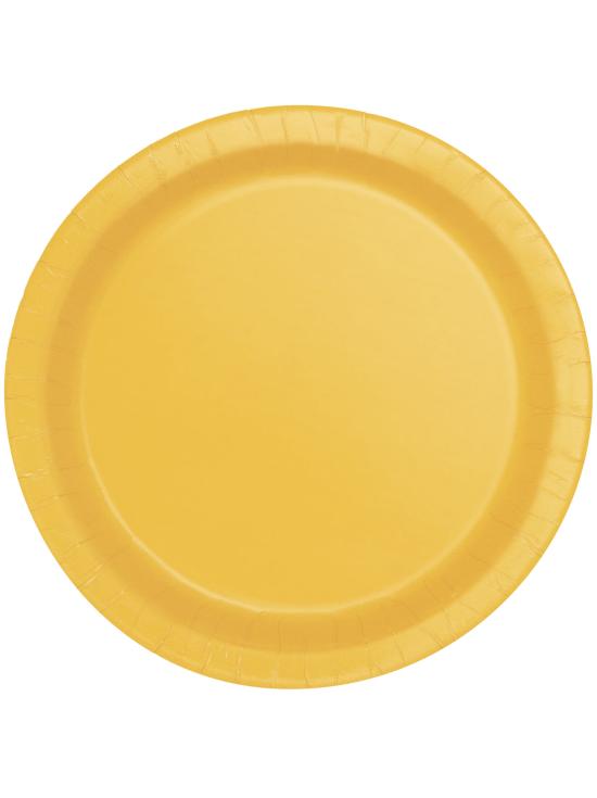 8 platos pequeños amarillos (18 cm) - Línea Colores Básicos
