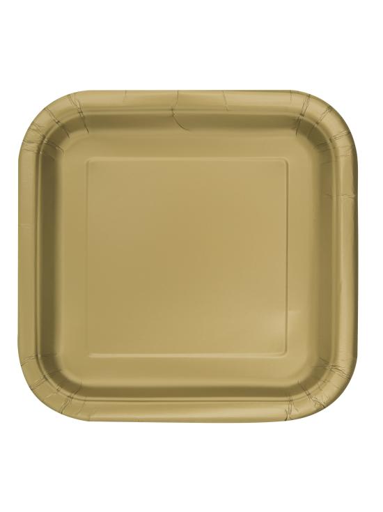 8 platos pequeños dorados (18 cm) - Línea Colores Básicos