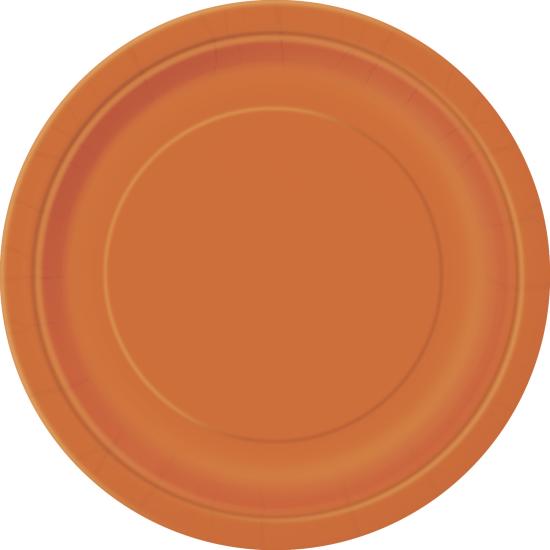 8 platos pequeños naranjas (18 cm) - Línea Colores Básicos