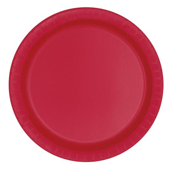 8 platos rojos grandes (23 cm) - Línea Colores Básicos