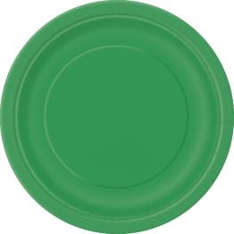 8 platos verde esmeralda (23 cm) - Línea Colores Básicos