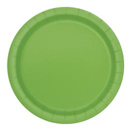 8 platos verde lima (23 cm) - Línea Colores Básicos