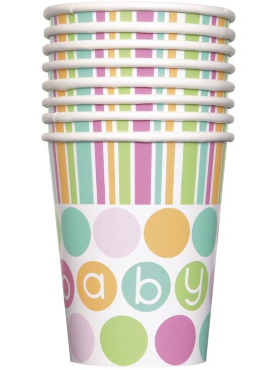 8 vasos - Pastel Baby Shower