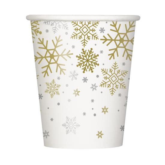 8 vasos - Silver & Gold Holiday Snowflakes 8 vasos - Silver & Gold Holiday Snowflakes
