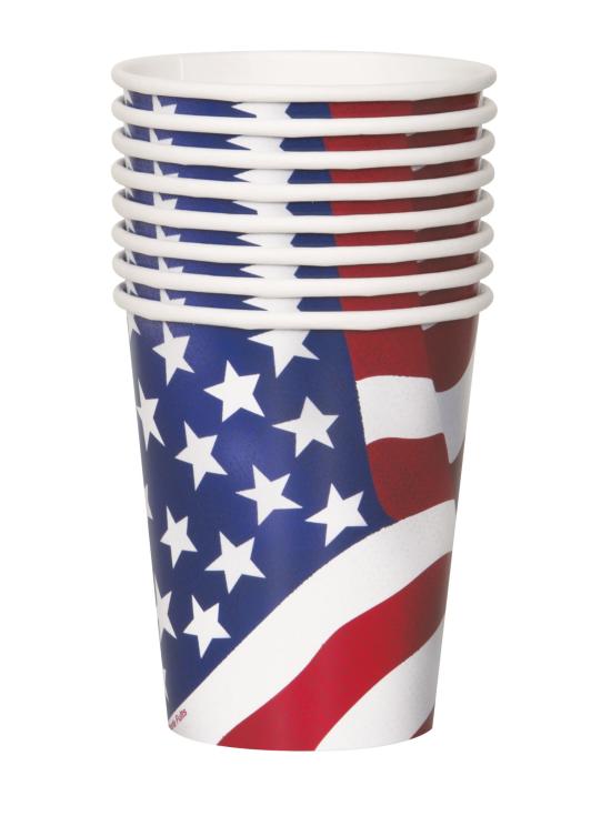8 vasos Bandera de USA - Fiesta Estados Unidos