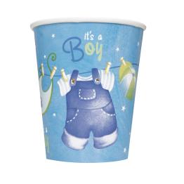 8 vasos It's a boy! - Blue Clothesline Baby Shower