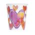 8 vasos con corazones de acuarela - Watercolour Hearts