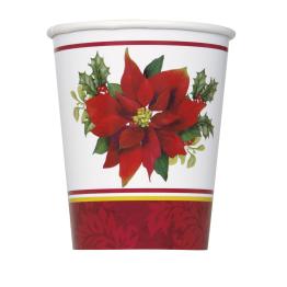 8 vasos con flor de pascua elegante - Holly Poinsettia