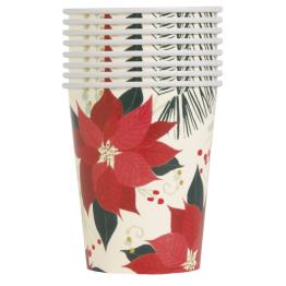 8 vasos con flores de pascua - Red & Gold Poinsettia