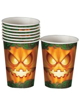 8 copos de abóbora de Halloween