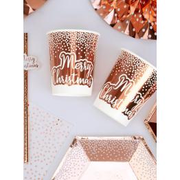 8 vasos oro rosa (20 cm) - Pink Christmas
