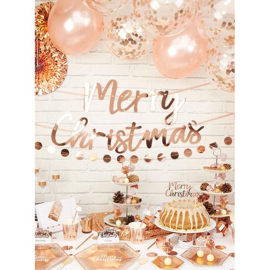 8 vasos oro rosa (20 cm) - Pink Christmas