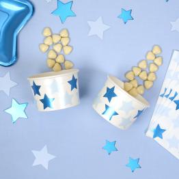 8 vasos pequeños con estrellas - Blue Star
