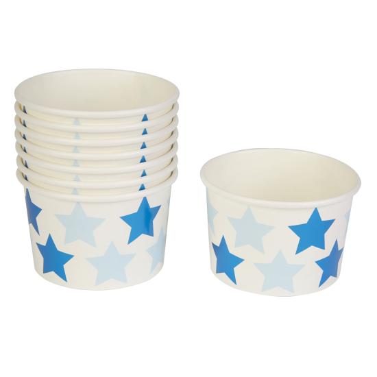 8 vasos pequeños con estrellas - Blue Star