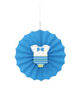 Abanico de papel decorativo azul - Baby Shower