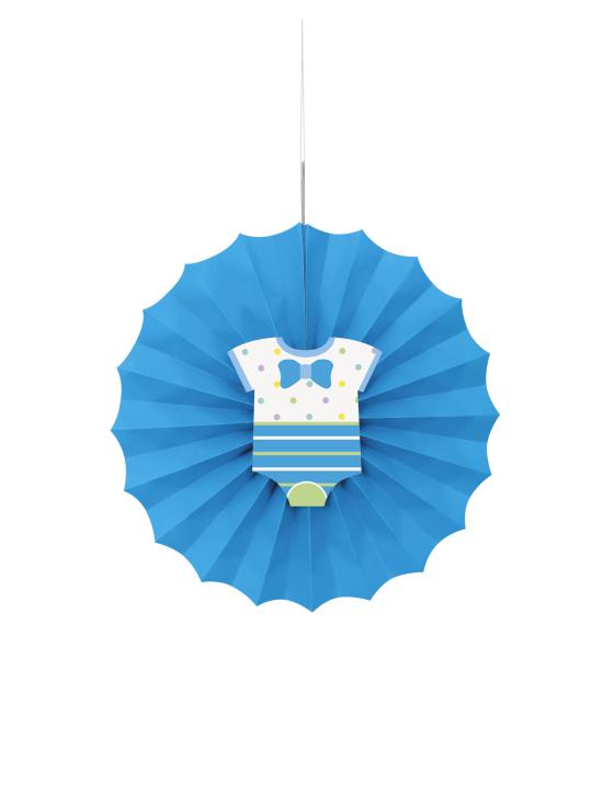 Abanico de papel decorativo azul - Baby Shower