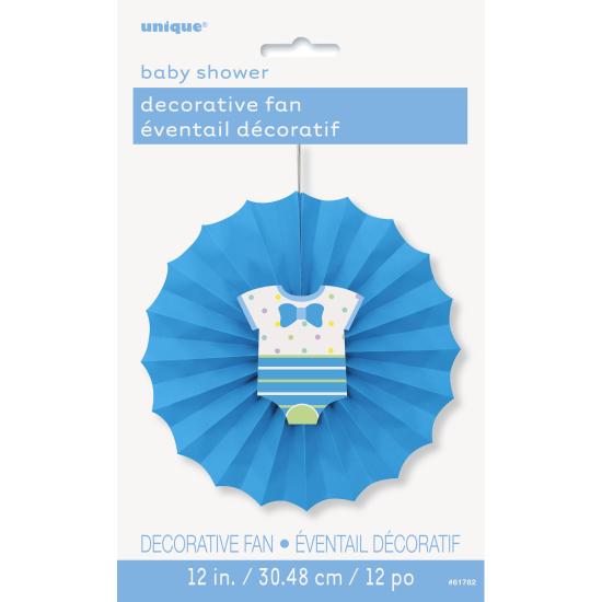 Abanico de papel decorativo azul - Baby Shower