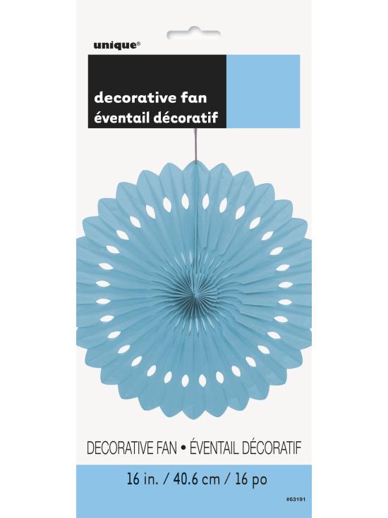 Abanico de papel decorativo azul cielo - Línea Colores Básicos