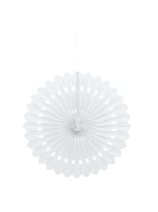 Abanico de papel decorativo color blanco - Línea Colores Básicos