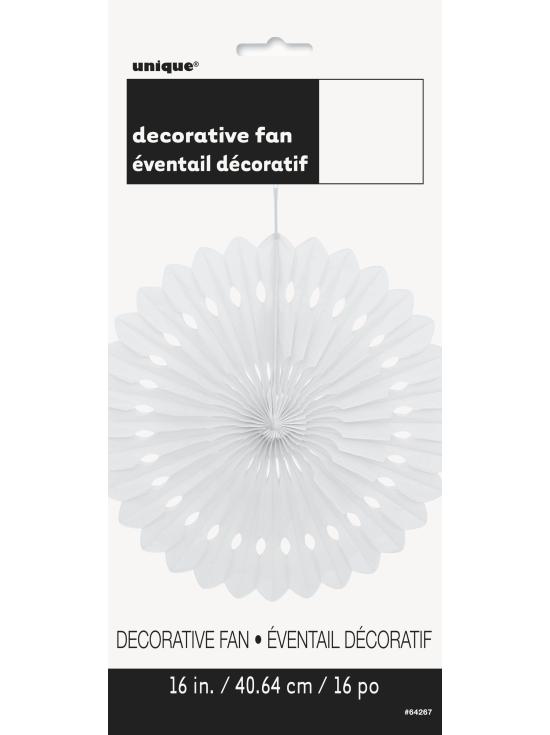 Abanico de papel decorativo color blanco - Línea Colores Básicos