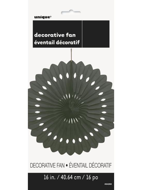 Abanico de papel decorativo color negro - Línea Colores Básicos