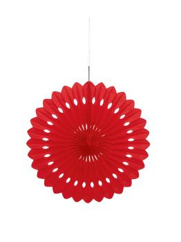 Abanico de papel decorativo color rojo - Línea Colores Básicos
