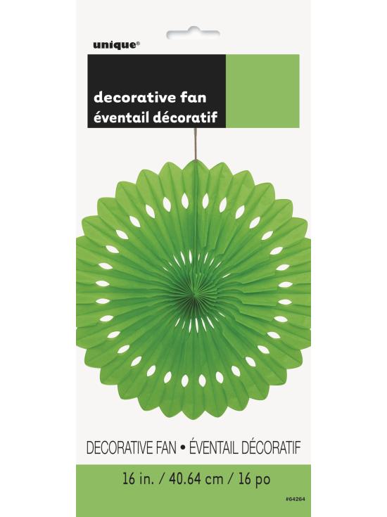 Abanico de papel decorativo color verde lima - Línea Colores Básicos