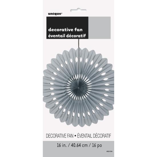 Abanico de papel decorativo plateado - Línea Colores Básicos
